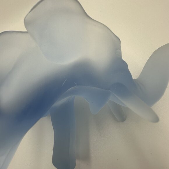 Vintage Indiana Glass Frosted Baby Blue Elephant Candy Jar Trinket Dish Charming - Picture 10 of 10